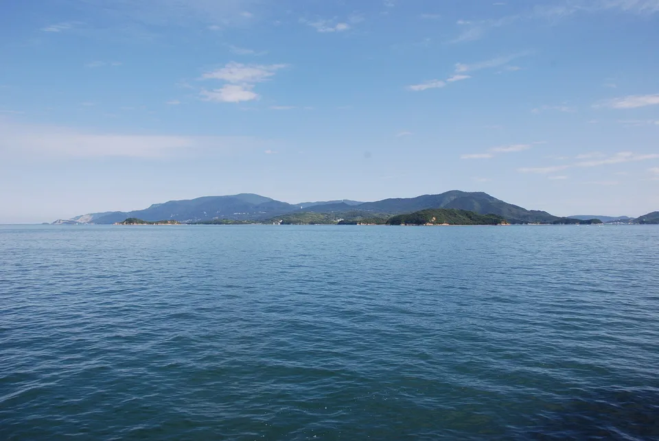 Islands of the Seto Inland Sea from the ferry deck
