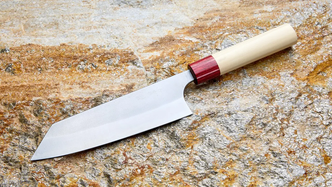 Hand-forged Echizen bunka kitchen knife with a magnolia handle, Fukui, Japan