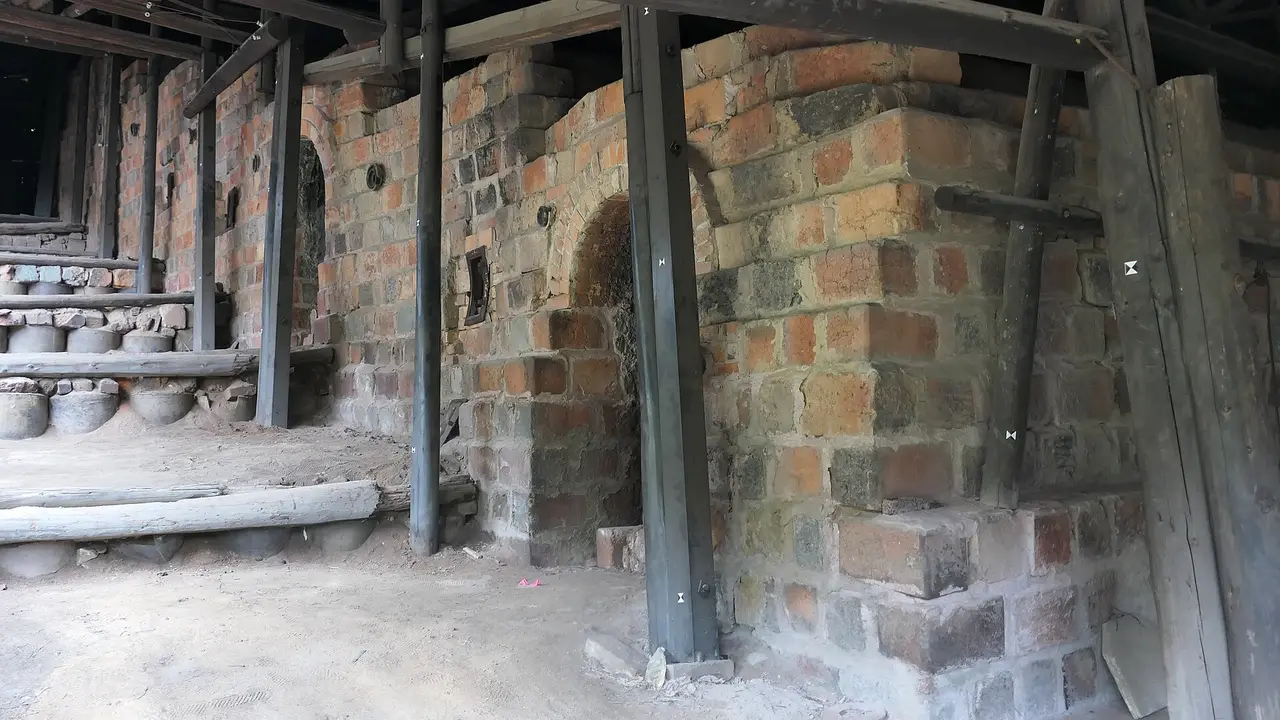 Brick firing chambers of the Toei climbing kiln, Tokoname, Aichi, Japan
