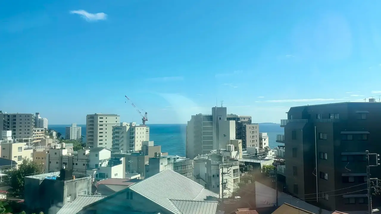 Atami rooftops and the sea, Shizuoka, Japan