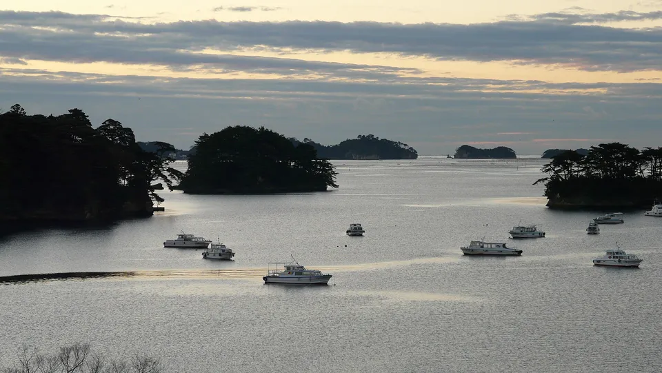 Matsushima Bay, Miyagi — the inhabited islands are the ones behind the famous ones