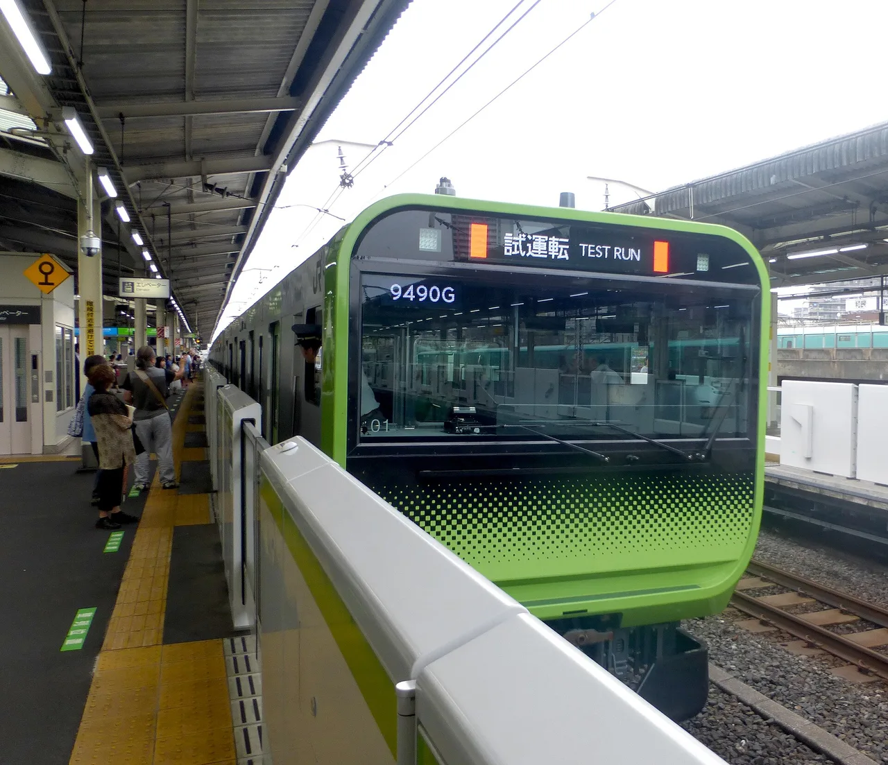 E235 series train on the Yamanote Line, Tokyo, Japan
